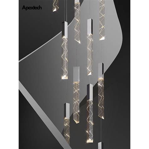 Crystal LightChandelier For Stairway Modern Loft LED Chandelier K9