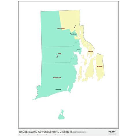 Rhode Island 2024 Congressional Districts Wall Map By Mapshop The Map