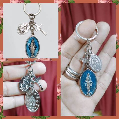 Lady In Blue Medallia Milagrosa With St Benedict Miraculous Silver