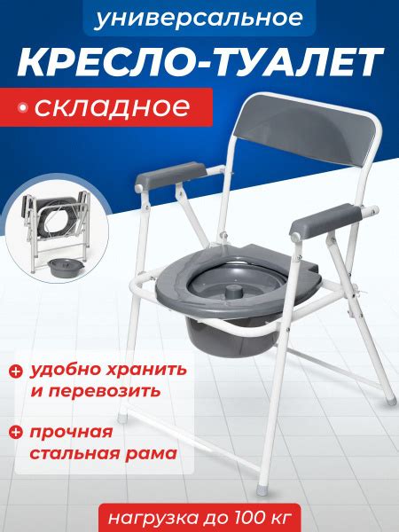 Кресло туалет складной для пожилых, лежачих больных и инвалидов ...