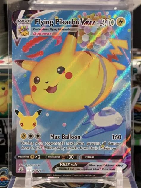 POKÉMON JCG FLYING Pikachu VMAX Celebrations 007 025 Holo Ultra Rare