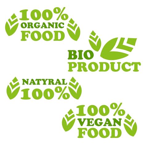 Premium Vector Organic Natural Bio Labels Icon Set Healthy Food Icons