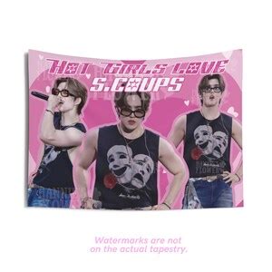 Scoups Seventeen Hot Girls Concert Flag Seventeen Kpop Flag Seventeen Photo Banner Seventeen