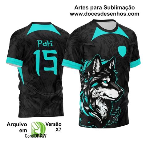 Template Camisa Preta Interclasse Jogos Internos Lobo