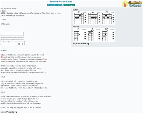 Chord Folsom Prison Blues Tab Song Lyric Sheet Guitar Ukulele