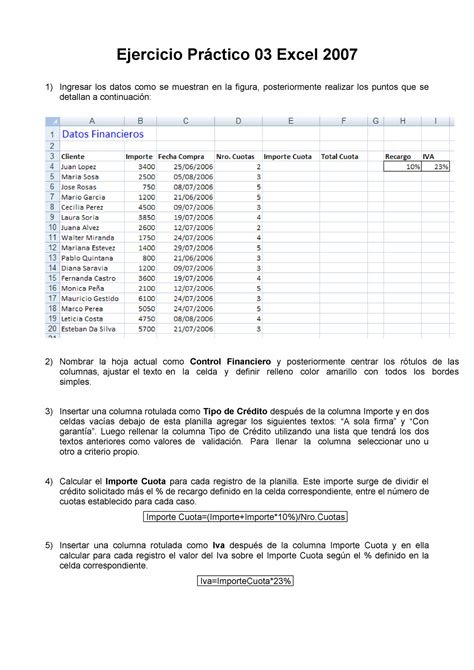 Ejpractico 3excel INFORMATICA Ejercicio Práctico 03 Excel 2007