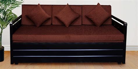 Buy Furnline Sigma Metal Sofa Cum Bed With Hydraulic Storage Black