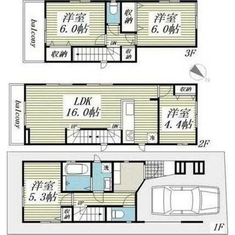 高崎線 北上尾駅 地上3階建て 築1年未満 埼玉県上尾市春日1 165万円／3sldk 洋6 洋6 洋44 Ldk160 納戸 5
