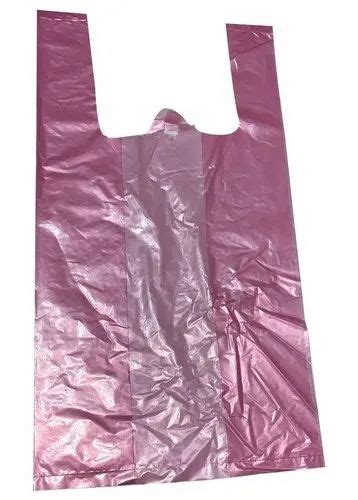 Pink Plain Plastic U Cut Grocery Bag Holding Capacity Kg At Rs