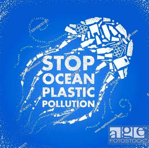 Stop Ocean Plastic Pollution Ecological Poster Jellyfish Composed Of