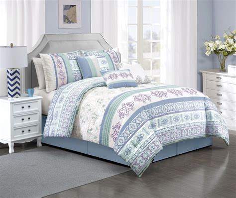 Unique Home Saxona 7 Piece Comforter Set Medallion Style Bed In A Bag