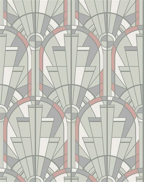 Bobbi Beck Eco Friendly Art Deco Arched Window Wallpaper Green