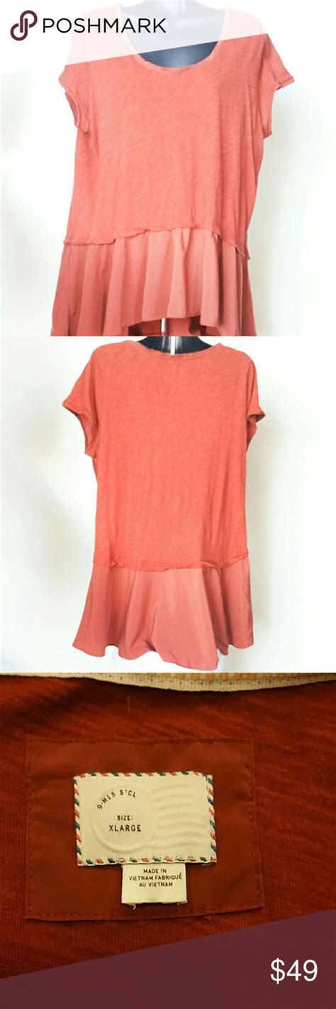 Anthropologie Postage Stamp Tunic With Ruffle Hem