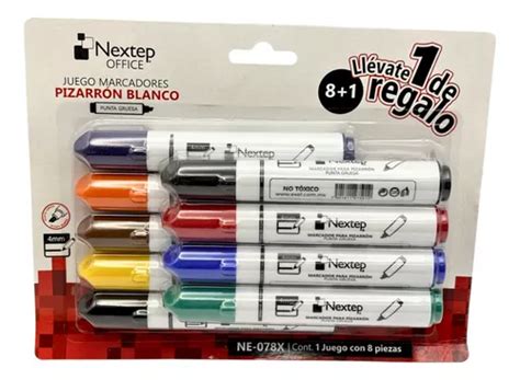 Marcadores Nextep Pizarron Blanco Cincel 4mm 8 Colores MercadoLibre