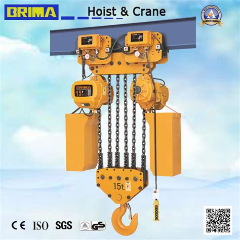 Brima 15ton Double Speed Electric Chain Hoist With Manual Trolley