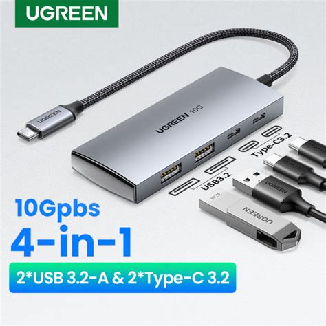 UGREEN USB C Hub USB C Dongle Adapter with 2 USB 3.2-A Ports 2 Type-C 3 ...