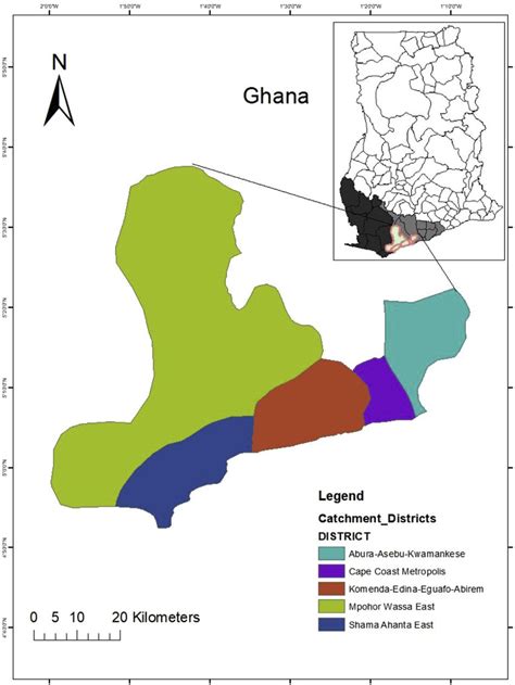 Map Of The Districts Forming The Catchment Of The Komenda Sugar Factory