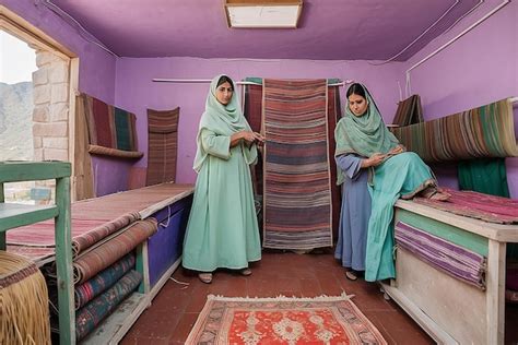 Premium Photo | Pathan women weaving traditional carpets