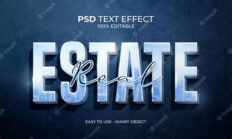 Premium PSD | Real estate text effect