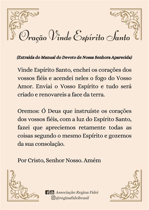 Vinde Espirito Santo E Enchei - Oração Vinde Espírito Santo Catequese - RETOEDU