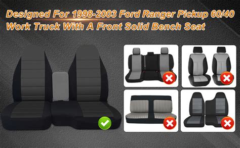 Custom Fit Front Seat Covers Without Console Replace For 1998 2003 Ford Ranger