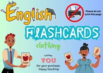 Dyslexia Friendly Clothing Flashcards ESL EFL EAL Vocabulary By Mr Alec