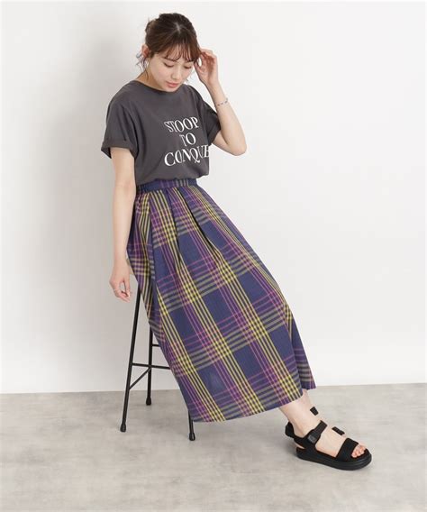 セール旬の大人顔にチェック柄フレアスカート 505336173 シューラルー キューティーブロンド SHOOLARUE Cutie Blonde d fashion
