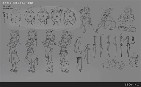 an animation character sheet with various poses and expressions for ...