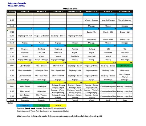 Jadwal Makan Bayi Bulan