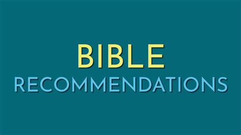 Bible Recommendations - Mountaintop Church - Mountaintop Church