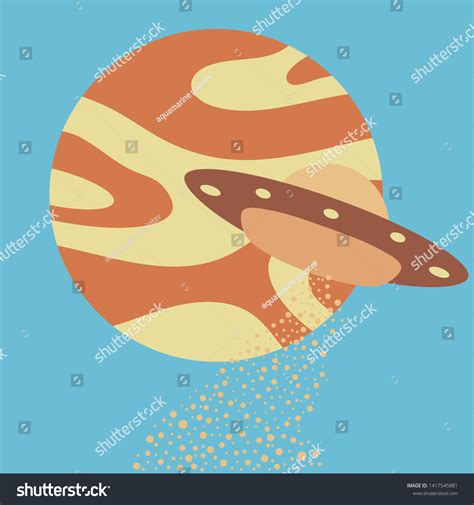 Vector Illustration Ufo Planet Space Exploration Stock Vector Royalty