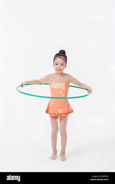 Girl Practicing Practicing Rhythmic Gymnastics Stock Photo Alamy