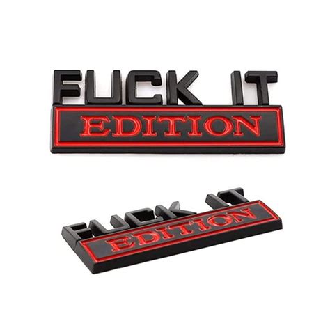 1 x 3D noir et rouge FUCK IT EDITION logo emblème badge autocollant accessoires voiture eBay