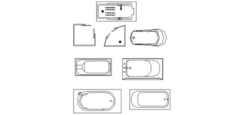 Bathtub CAD block layout file - Cadbull