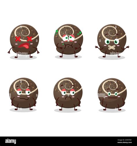 Truffle Chocolate Candy Cartoon Character With Nope Expression Vector