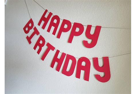 Red Happy Birthday Banner | aftcra