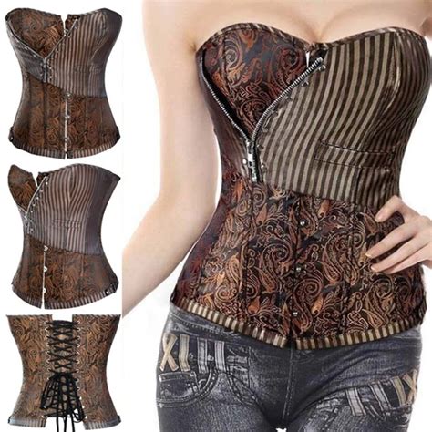 Miss Moly Corsets Et Bustiers Sexy Marron Steampunk Taille Tummyr