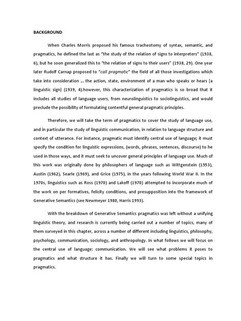 Pragmatics | PDF | Linguistics | Semantics 