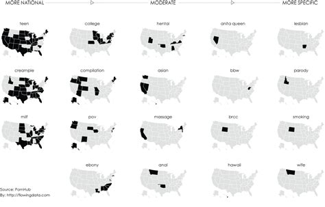 Most Popular Porn Searches By State FlowingData
