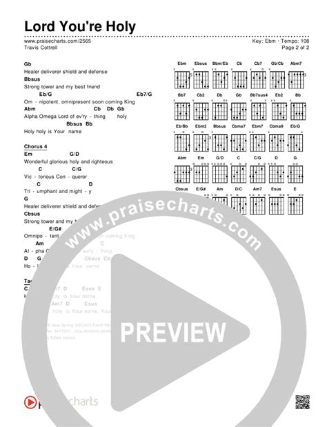 Lord You're Holy Chords PDF (Travis Cottrell) - PraiseCharts