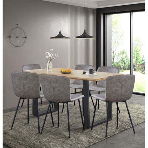 Hallowood Furniture Cullompton 6 Person Dining Set Wayfair Co Uk