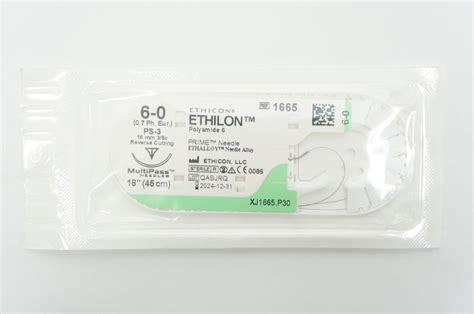 Ethicon 1665 6 0 Ethilon Ps 3 16mm 38c Reverse Cutting 18inch