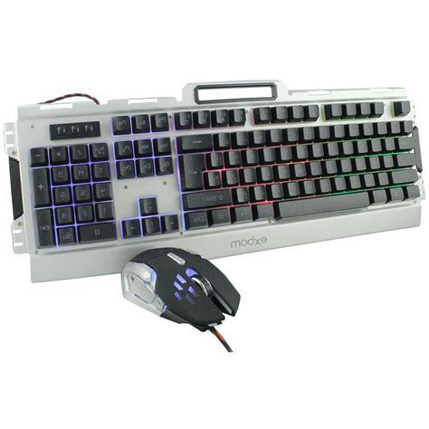 Kit Teclado E Mouse Prata Led E Acabamento Em Metal Mundoware