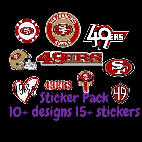 San Francisco 49ers Sticker Pack; ; Laptop Decal ; Yeti Decal; Cell ...