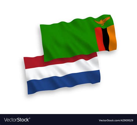 Flags Of Republic Zambia And Netherlands Vector Image