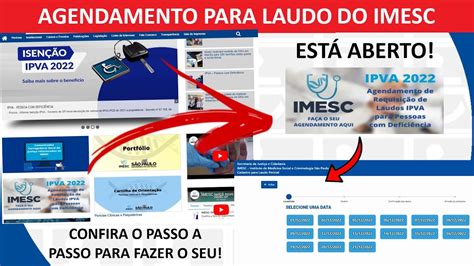 Agendamento Para Laudo Do Imesc Liberado Veja Como Fazer Youtube