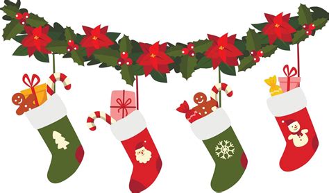 Hanging Christmas Stockings Clipart