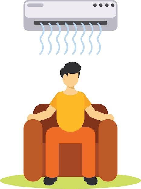 Premium Vector Vector Image Of A Man Sitting Under Air Conditioning