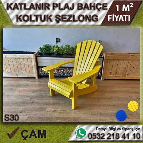 Ahşap Saksı ve Cafe Dekorasyon Ahşap Katlanır Şezlong