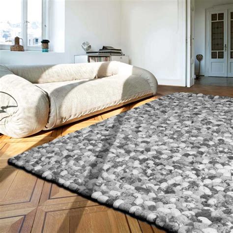 Tapis Gris Prestige Galets En Laine On The Rocks Par Angelo